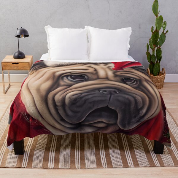 Item preview, Christmas Chinese Shar-Pei Wearing A Santa Hat designed and sold by ZenEverAI.