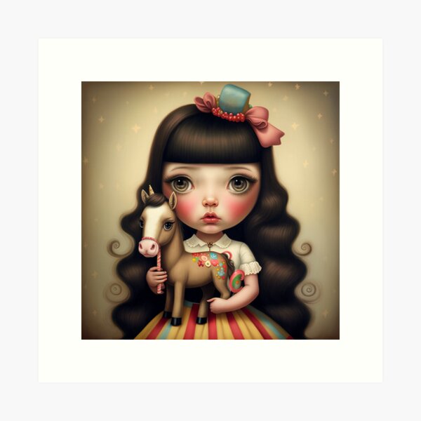Horse Lover Girl Art Print