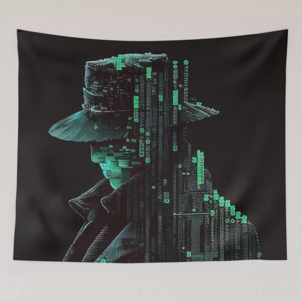 Item preview, Pixel art black hat hacker designed and sold by RK - Shop.
