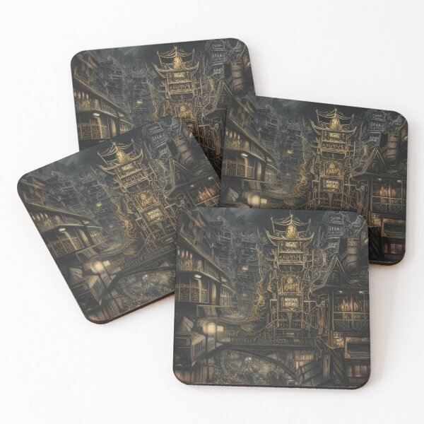 Item preview, Steampunk illustration of kow loon walled city designed and sold by RK - Shop.