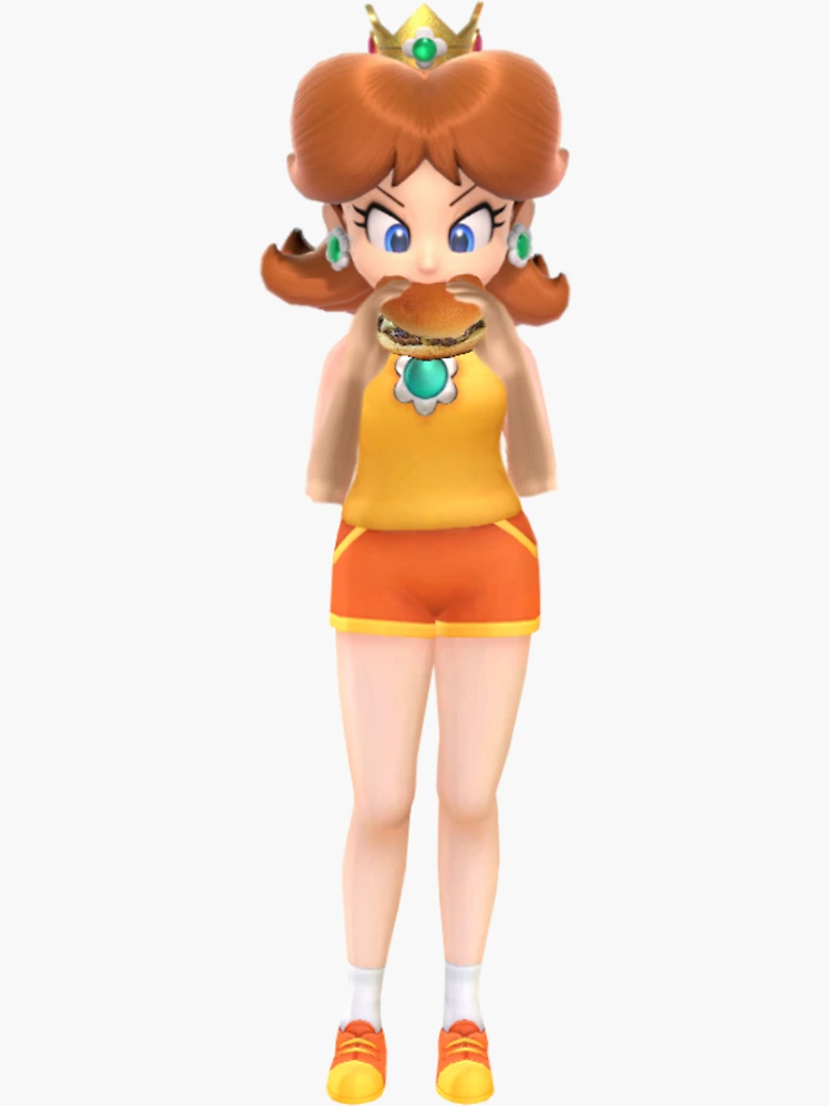 Daisy Eating A Burger In Her Sports Outfit Sticker for Sale by ToppaMyHead