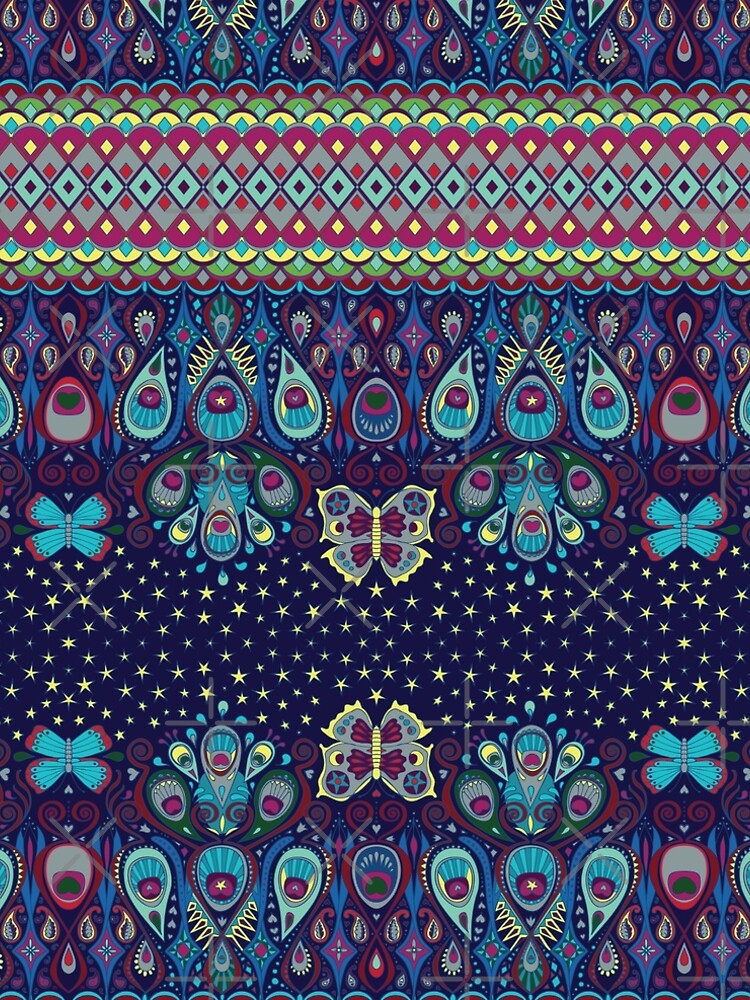 Midnight butterflies - Bohemian pattern by Cecca Designs by Cecca-Designs