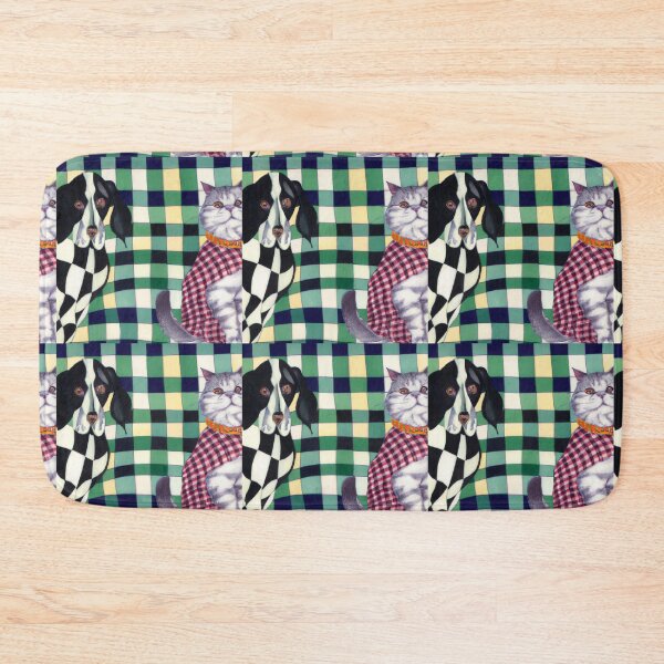 Item preview, Gingham Dog and Calico Cat in Modern Artist style (AI Generated Art) designed and sold by Cowboy Folly.