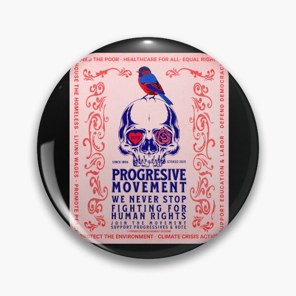 Artikelvorschau, PMD00102 Progressive Bewegung entwirft korallenfarbenen Vogel auf dem Schädel sagt, stimmen Sie für Progressive entworfen und verkauft von ProgressiveLeft.