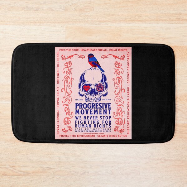 Aperçu de l'œuvre PMD00102 Progressive Movement Designs couleur corail oiseau sur le crâne dit voter pour les progressistes créée et vendue par ProgressiveLeft.
