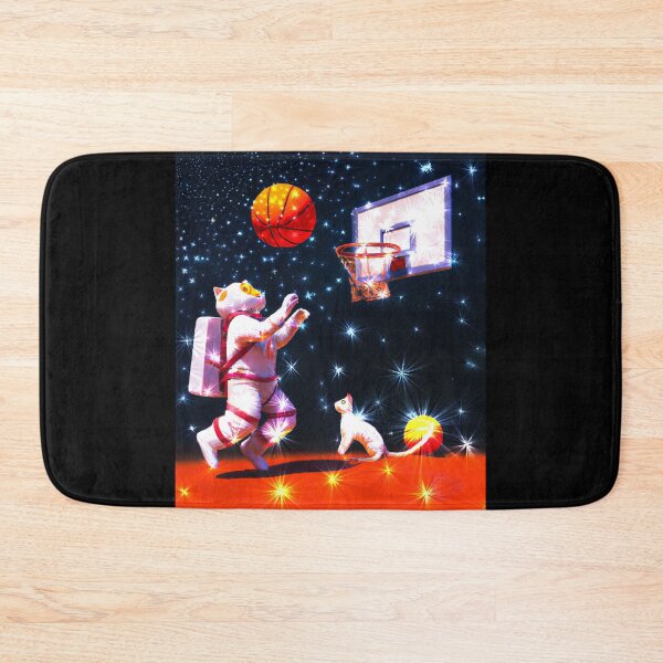 Aperçu de l'œuvre Chat astronaute joue au Basketball créée et vendue par Astralia.