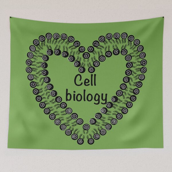 Item preview, Cell biology, green background designed and sold by Osher-BioArt.