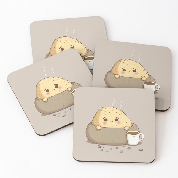 Item preview, stressed baked potato with coffee designed and sold by lysabird.