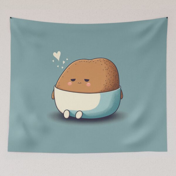 Item preview, satisfied happy cute potato with hearts designed and sold by lysabird.
