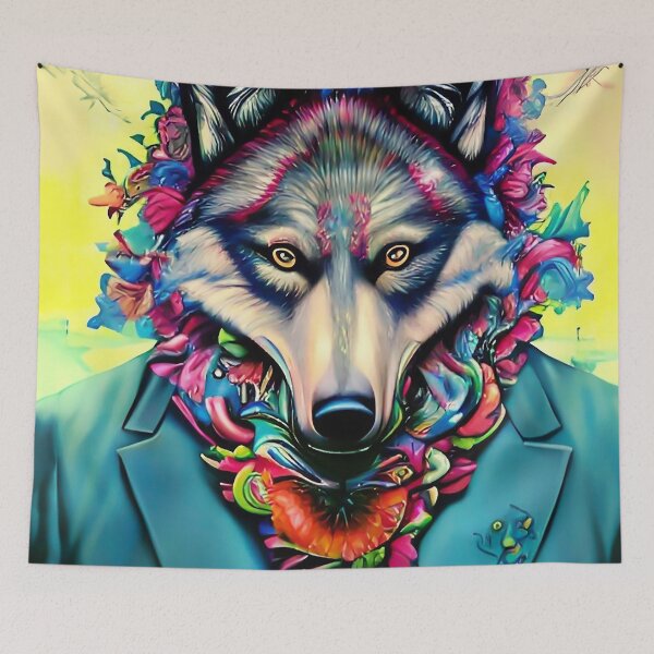 Item preview, Cool Pop Art Wolf designed and sold by ZiolaRosa.
