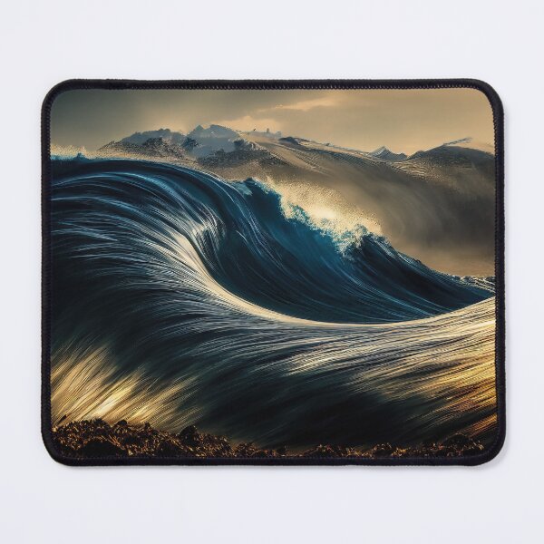 Item preview, Stormy ocean wave glowing in the sun at golden hour. Hurricane sea. designed and sold by justinasv775.