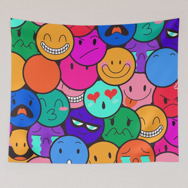 Item preview, Cute Emoji Faces | Happy Face | Angy Face - C4 designed and sold by Art-by-Geoff.