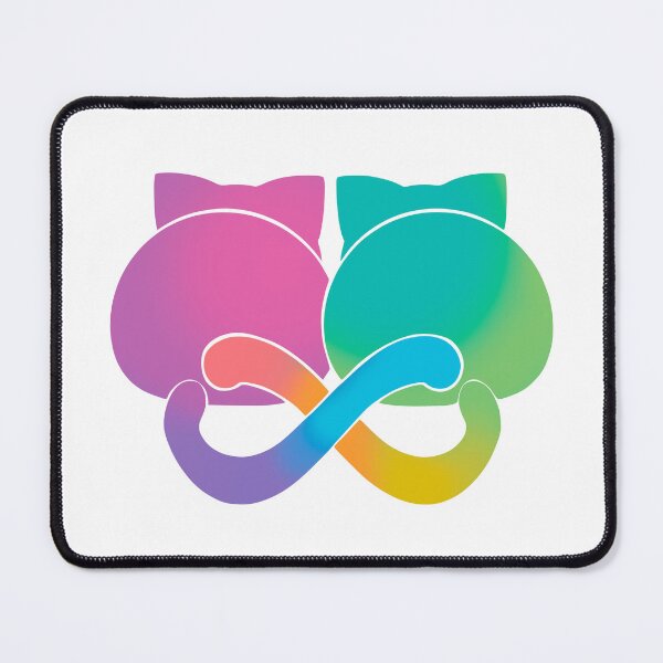 Item preview, Neurodiversity Pride - Neurodiversity Ally Infinity Cats - WHITE designed and sold by NDPride.