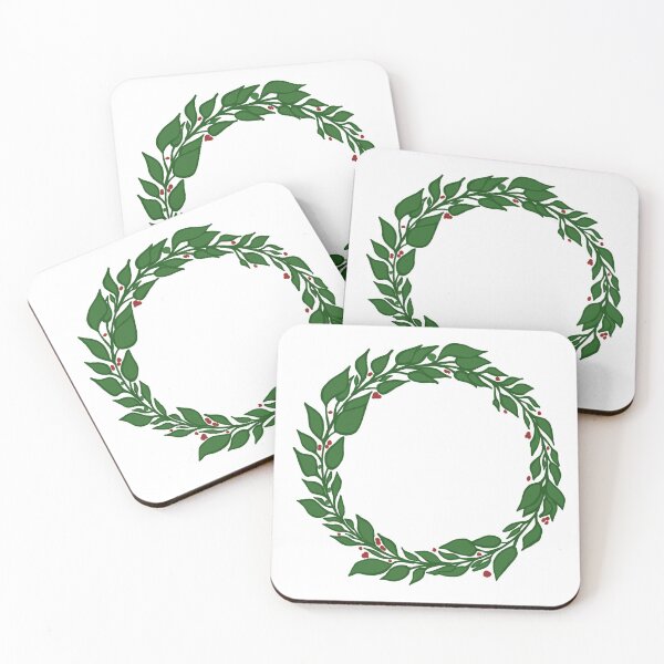 Item preview, Holiday Wreath with Red Berries and Dark Green Leaves designed and sold by TeaLimeTwo.
