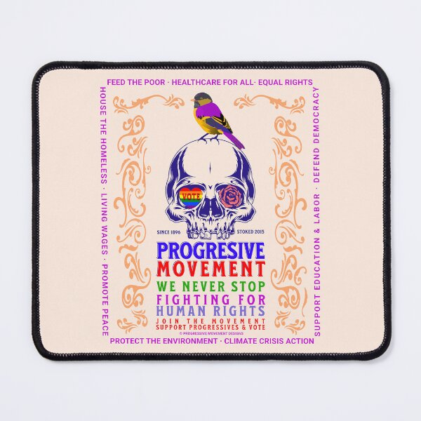 Artikelvorschau, PMD00103 Progressive Movement Designs mit einem Vogel in Regenbogenfarben und einem LGBTQ-Herz auf dem Schädel sagen, dass Sie für Progressive stimmen entworfen und verkauft von ProgressiveLeft.