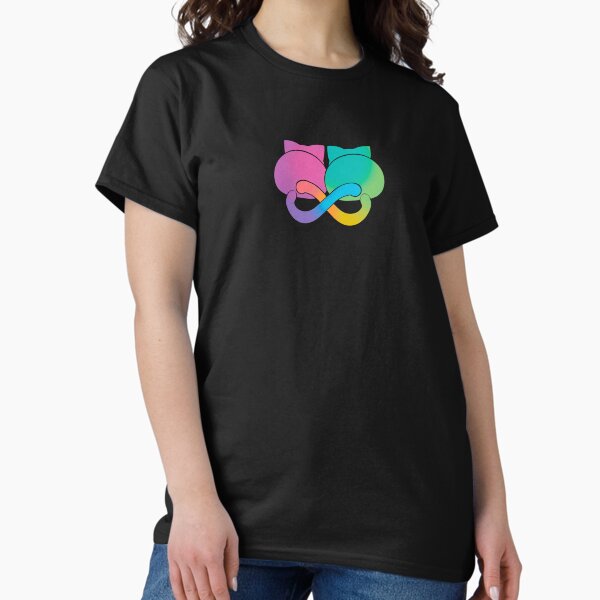 Vista previa del artículo con la obra «Orgullo de la neurodiversidad - Neurodiversity Ally Infinity Cats - NEGRO», diseñado y vendido por NDPride.