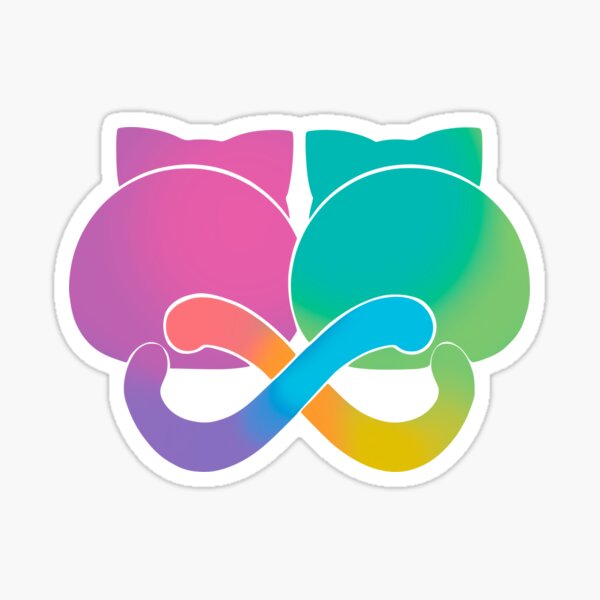 Item preview, Neurodiversity Pride - Neurodiversity Ally Infinity Cats - BLACK designed and sold by NDPride.