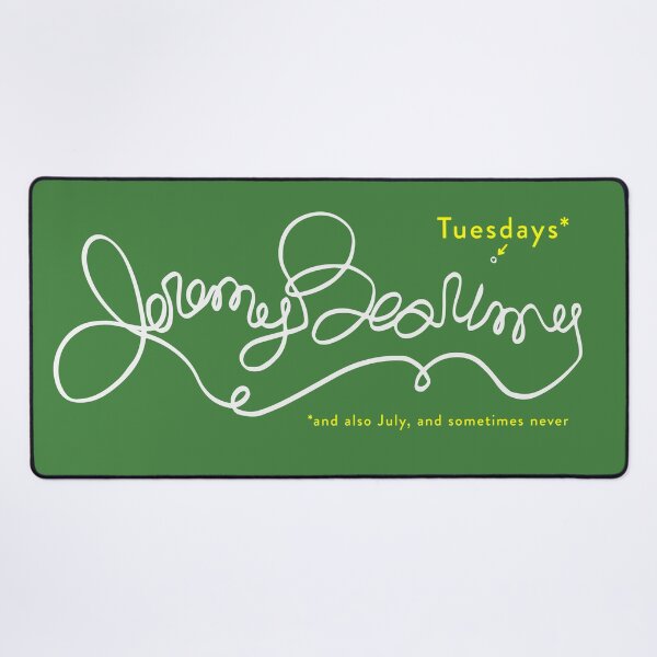 Item preview, Jeremy Bearimy in white (with notation) on Green designed and sold by KingPagla.