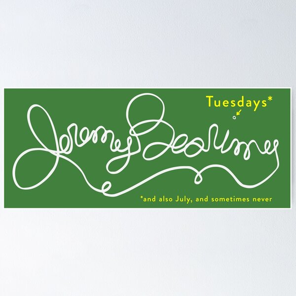 Item preview, Jeremy Bearimy in white (with notation) on Green designed and sold by KingPagla.