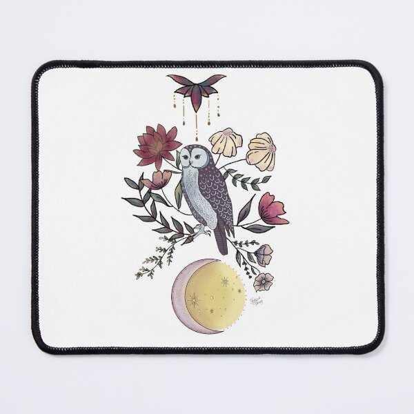 Item preview, Floral Night Owl Illustration designed and sold by Old Urban Farmhouse Design Studio.