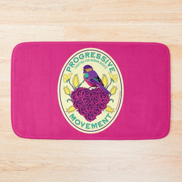 Aperçu de l'œuvre PMD00106 Progressive Movement Designs rose couleurs oiseau sur coeur de roses pour progressistes créée et vendue par ProgressiveLeft.