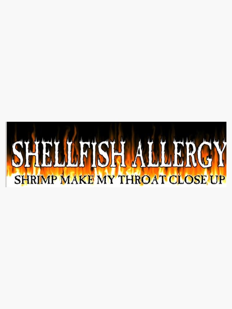 "shellfish allergy bumper sticker" Sticker for Sale by kendarue Redbubble