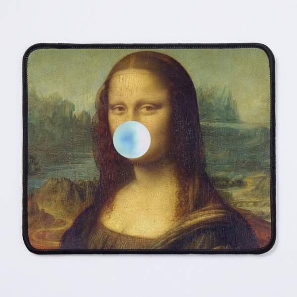 Item preview, Mona Lisa chewing blue bubble gum Funny Painting designed and sold by nthdesign.