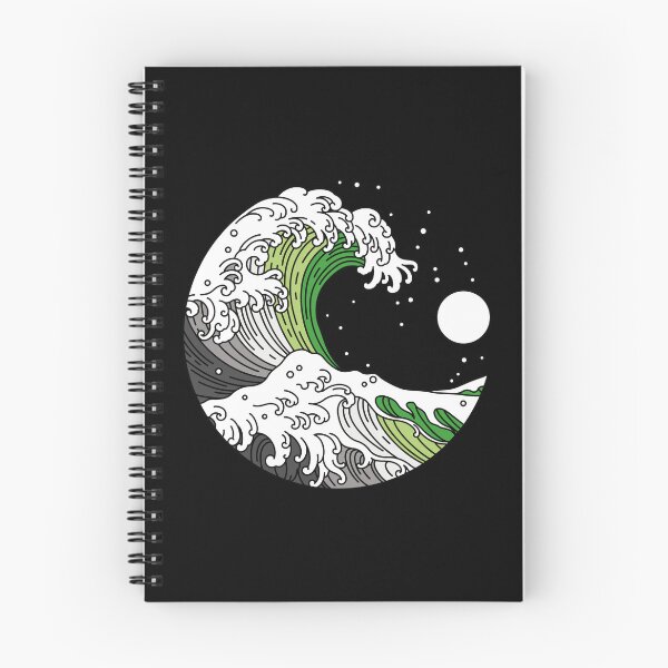 Item preview, Great Wave of Kanagawa Aromantic Flag Aro Pride designed and sold by Queer Pride Shop.