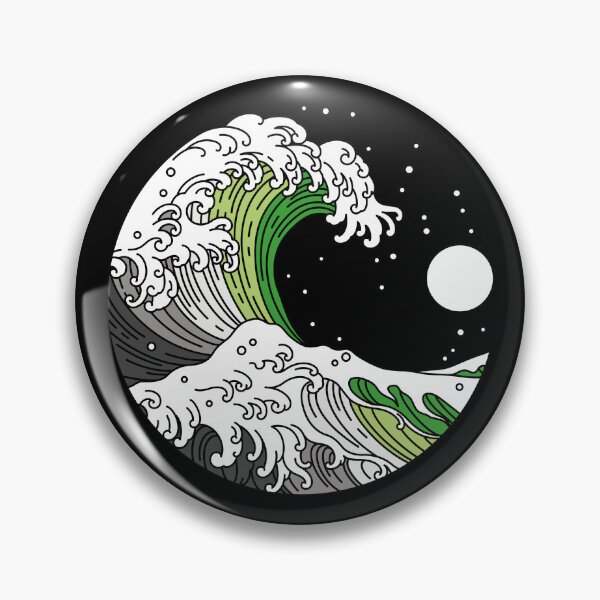 Item preview, Great Wave of Kanagawa Aromantic Flag Aro Pride designed and sold by Queer Pride Shop.