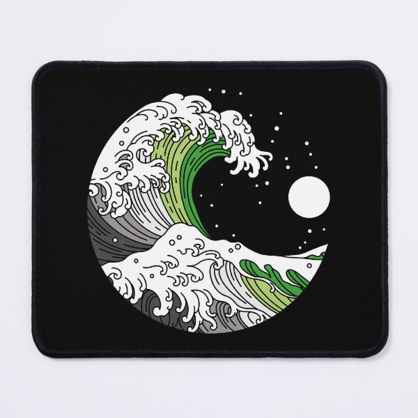 Item preview, Great Wave of Kanagawa Aromantic Flag Aro Pride designed and sold by Queer Pride Shop.