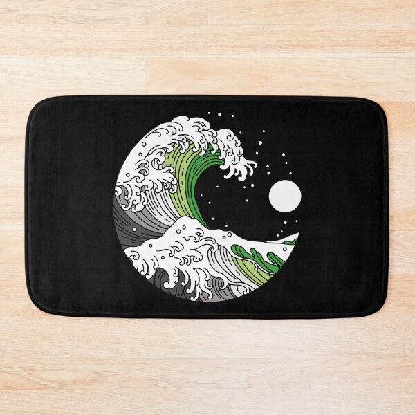 Item preview, Great Wave of Kanagawa Aromantic Flag Aro Pride designed and sold by Queer Pride Shop.