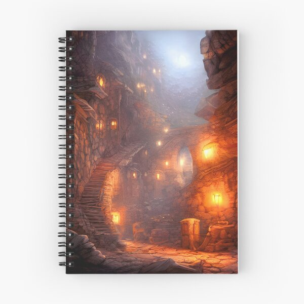Item preview, Hewn Stone Subterranean City Lit by Torchlight designed and sold by Fractal Journeys, etc. .