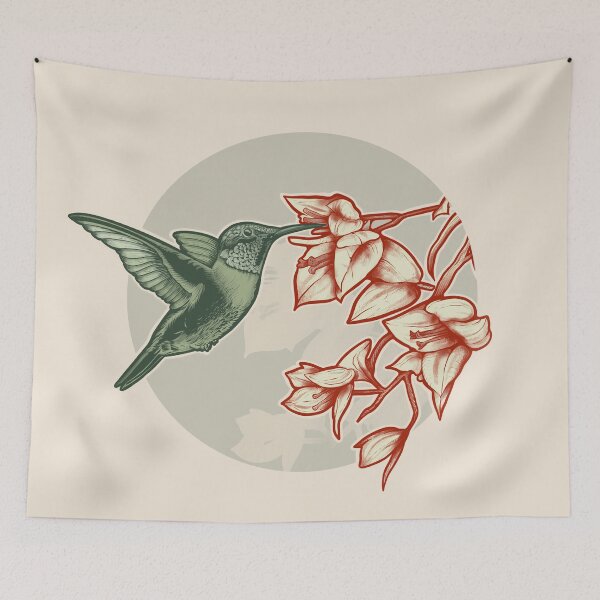 Item preview, Hummingbird and bougainvillea designed and sold by Rômulo Queiroz.