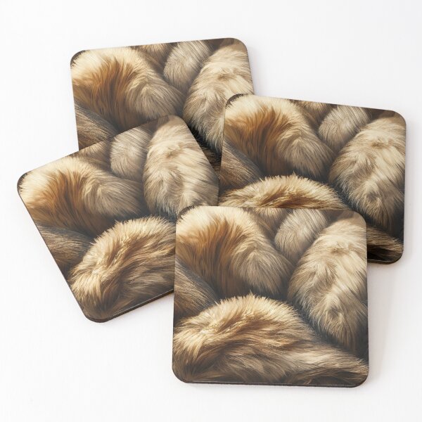 Item preview, Brown and light brown fur. Hairy coat material surface. Fluffy and luxurious. designed and sold by justinasv775.