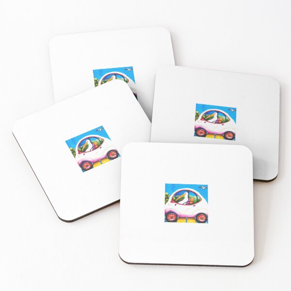 Item preview,  IBIS DRIVING A CAR, driving bin chicken, bin chicken with attitude and skill. Painting designed and sold by OptimysticGifts.