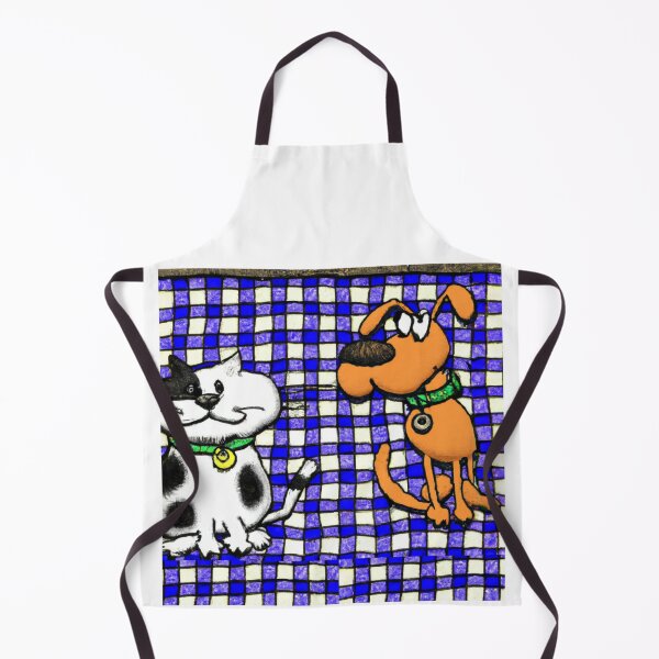 Item preview, Gingham Dog and Calico Cat in Cartoon Style (AI Generated Art) designed and sold by Cowboy Folly.