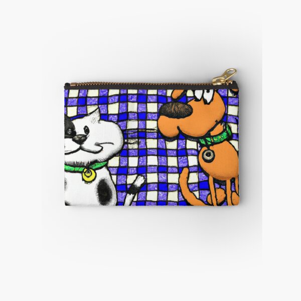 Item preview, Gingham Dog and Calico Cat in Cartoon Style (AI Generated Art) designed and sold by Cowboy Folly.