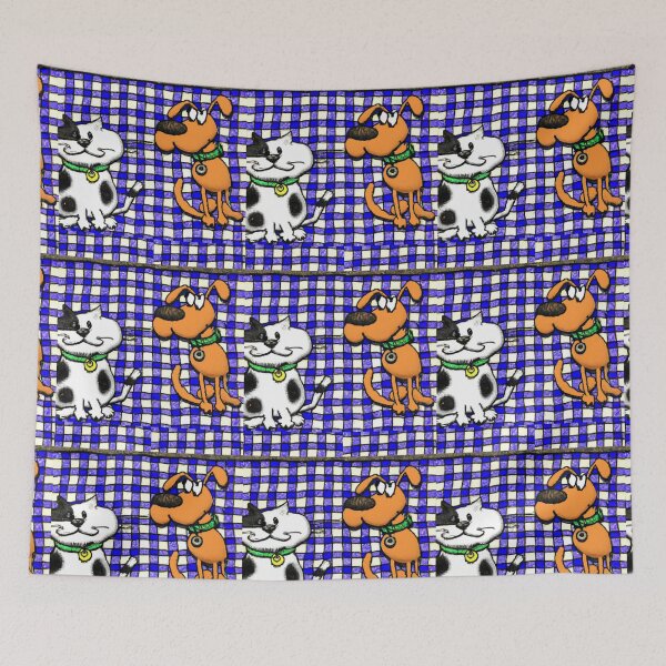 Item preview, Gingham Dog and Calico Cat in Cartoon Style (AI Generated Art) designed and sold by Cowboy Folly.