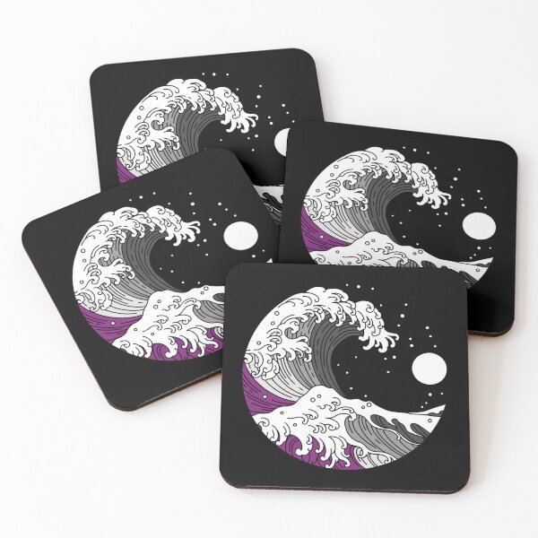 Item preview, Great Wave of Kanagawa Asexual Flag Ace Pride designed and sold by Queer Pride Shop.