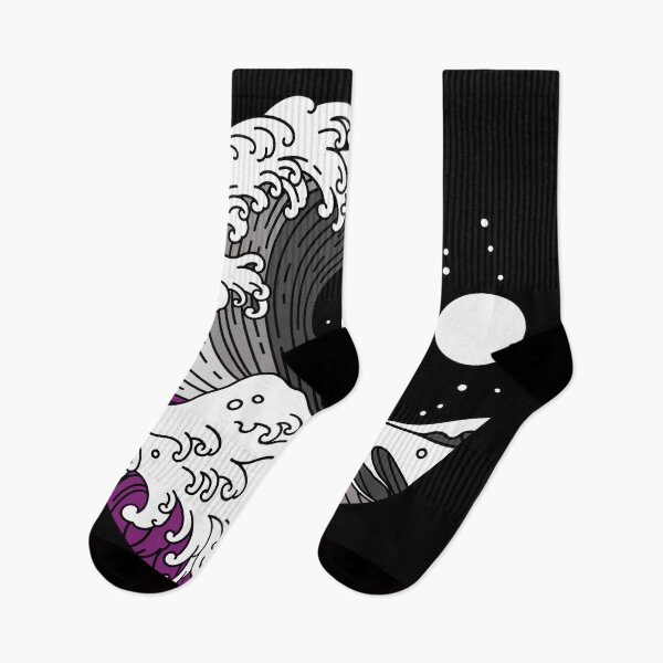 Item preview, Great Wave of Kanagawa Asexual Flag Ace Pride designed and sold by Queer Pride Shop.