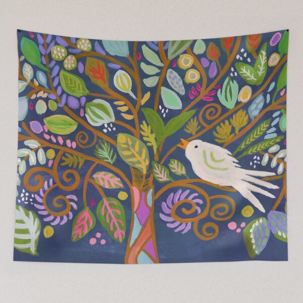 Item preview, Tree of Life in Blue with Bird  designed and sold by karenfields.