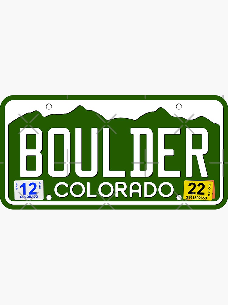 "Colorado License Plate BOULDER" Sticker for Sale by RonTo Redbubble