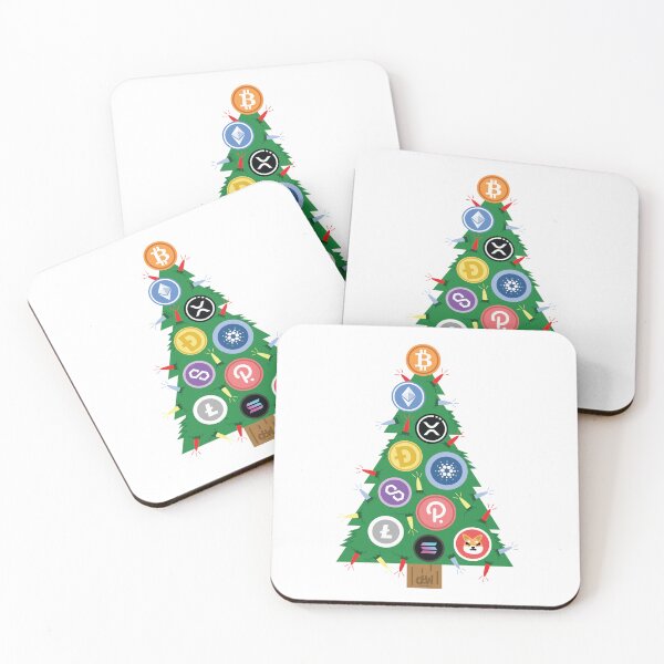 Item preview, Crypto Christmas Tree Cryptocurrency Ornament Bitcoin Ethereum XRP Doge Coin ADA Matic DOT LTC SHIB SOL designed and sold by doseofwin.