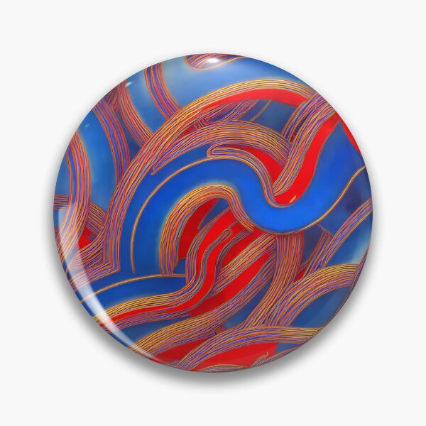 Item preview, Abstract painting of red and  blue swirls designed and sold by David-Howells.