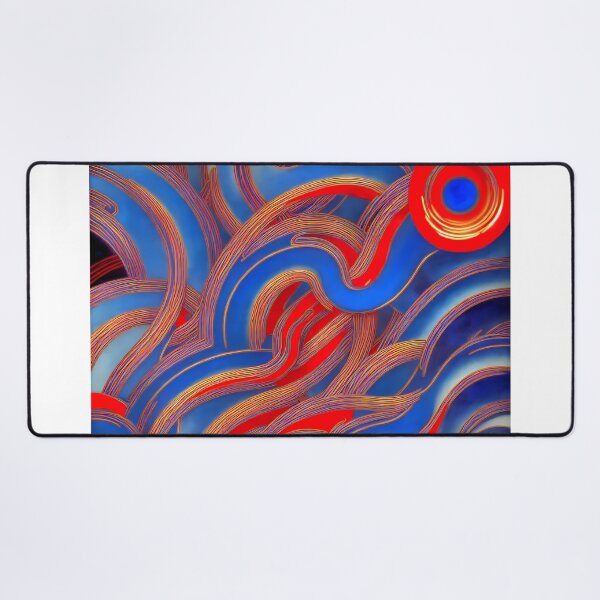 Item preview, Abstract painting of red and blue swirls designed and sold by David-Howells.