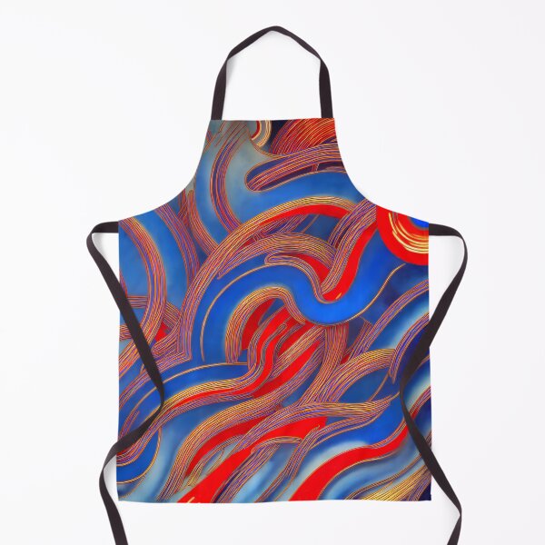 Item preview, Abstract painting of red and blue swirls designed and sold by David-Howells.