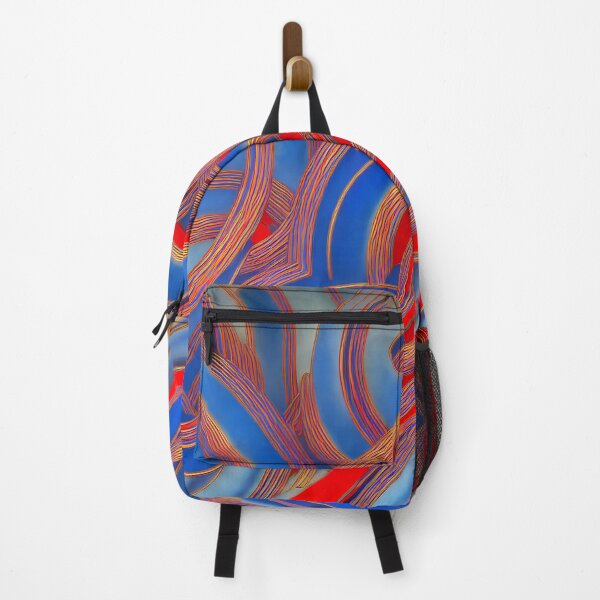 Item preview, Abstract painting of red and blue swirls designed and sold by David-Howells.