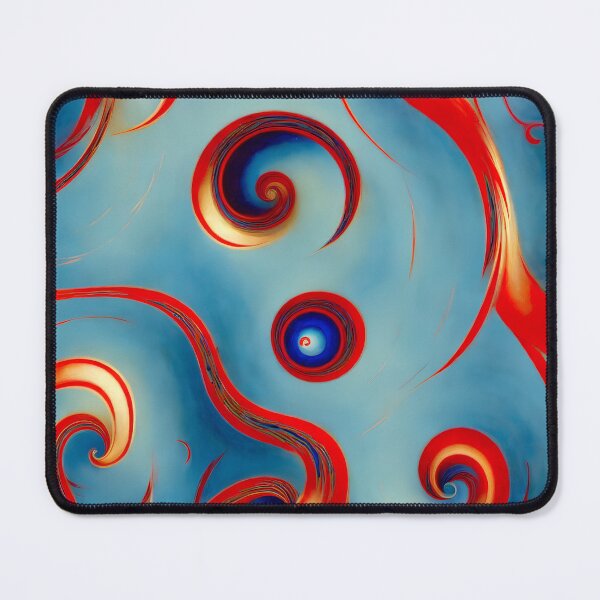 Item preview, Abstract painting of red blue swirls designed and sold by David-Howells.
