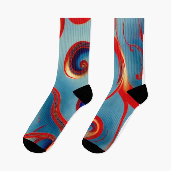 Item preview, Abstract painting of red blue swirls designed and sold by David-Howells.