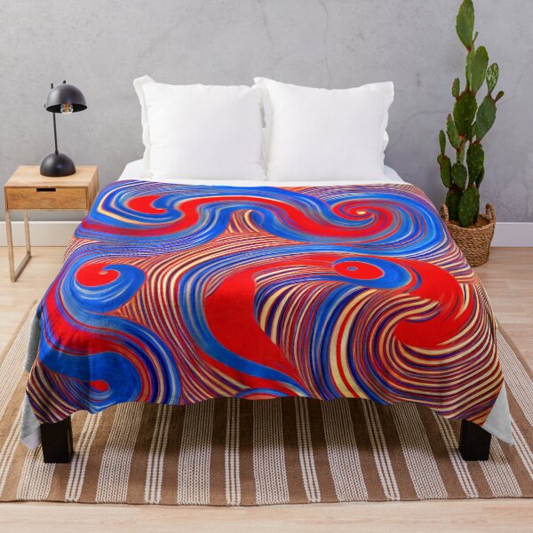 Item preview, Abstract painting of red blue swirls designed and sold by David-Howells.